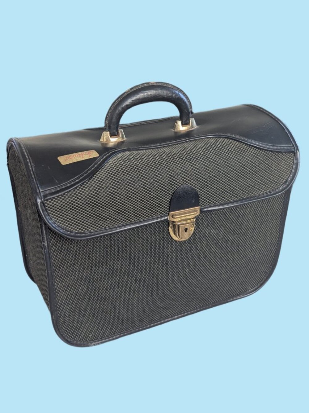 Vintage Tweed Locking Case - top loading